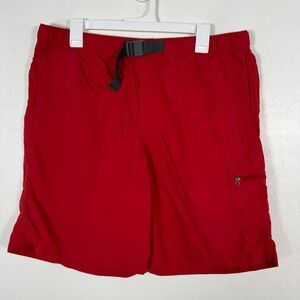 Columbia Shorts Mens‎ Large Red Belted Outdoor Hiking Nylon 9" Pockets